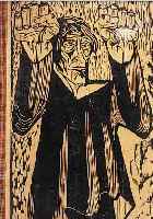 BASKIN, LEONARD, GEB. 1922, PROPHET VI, HOLZSCHNITT, BETITELT, HANDSIGN. UND DAT. 1949, WIDMUNG VON 1950, NUM. 5/8, CA. 84 X ...