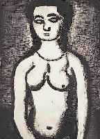 ROUAULT, GEORGES, 1871 PARIS-1958, NU, AQUATINTARADIERUNG VON 1918-28, PL. XII ZUA.VOLLARDS: REINCARNATIONS DU PERE UBU, AUF VELIN, MIT ...