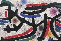 MIRO, JOAN, 1893-1983, DREI FARBLITHOGRAPHIEN AUS LITHOGRAPH I, VON 1972, DOPPELBLäTTER MIT BUGFALTE, JE CA.