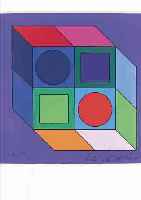 VASARELY, VIKTOR, 1908-1997, ABSTRAKTE KOMPOSITION, FARBSERIGRAPHIE, HANDSIGN., NUM. 115/150, CA. 10 X 10 CM, PP, U.GL., R.