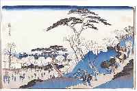 JAPANISCHER FARBHOLZSCHNITT VON ANDO HIROSHIGE1797-1858, AUS DER REIHE TOTO MEISHO, BE- RüHMTE ANSICHTEN DER öSTLICHEN HAUPTSTADT, SIGNIERT ...