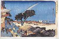 JAPANISCHER FARBHOLZSCHNITT VON ANDO HIROSHIGE1797-1858, AUS DER REIHE TOTO MEISHO, BE- RüHMTE ANSICHTEN DER öSTLICHEN HAUPTSTADT, SIGNIERT ...