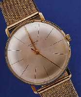 JUNGHANS HERRENGOLDBANDUHR MEISTER, REF.- NR. 28768, DEUTSCHLAND UM 1964, GG 585/000- GEH., BODEN U. GLASR. GEDR., INCL. GG-FLECHT- BAND, L. CA. ...