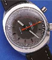OMEGA ARMBANDCHRONOGRAPH CHRONOSTOP, REF.- NR. 145010, SCHWEIZ UM 1969, EDELST., BODEN GESCHR., ONE-BUTTON-PRINZ. OHNE ZäHLER M. ...