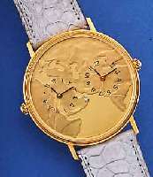ASPREY 2-ZEITZONENARMBANDUHR, SCHWEIZ UM 1992, GG 750/000, IM ZENTRUM WG GEF. DIAMANT, 2 VONEINANDER UNABH.QUARTZWERKE, BEI SCHäT- ZUNG ...