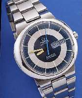 OMEGA HERRENARMBANDUHR AUTOMATIK GENEVE DYNA- MIK, REF.-NR. 166108, SCHWEIZ UM 1972, EDELST.-EINSCHALENGEH., GET. A-WELLE, EDELST.-ORIG.-BAND, ...