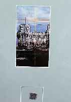 KONVOLUT 2 FARBOFFSETS, THEMA: DEUTSCHE REICHSTAGSVERHüLLUNG VON CHRISTO, DIVERSE ANSICHTEN, JEWEILS MIT ORIG. STOFFSTüCK, GERAHMT ...
