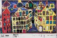 HUNDERTWASSER, FRIEDENSREICH, 1928-2000, MIT DER LIEBE WARTEN WENN DIE LIEBE WOANDERS IST, AUS DER REGENTAG-MAPPE, NUM. 01077/3000, CA. 47,5 X ...