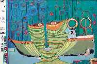 HUNDERTWASSER, FRIEDENSREICH, 1928-2000, KOLUMBUS REGENTAG, AUS DER REGENTAG-MAPPE, NUM. 2104/3000, CA. 47,5 X 65,5 CM, U.GL., ORIG. ...
