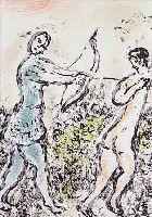 CHAGALL, MARC, 1887-1985, ZWEI GRANOLITHOS AUS DIE ODYSEE, ED. DACO STUTTGART 1989, JE CA. 30 X 24 CM, PP