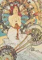 MUCHA, ALPHONSE, 1860-1939, MONACO-MONTE CARLO, FARBLITHOGRAPHIE AUF BüTTEN VON 1986, ED. MOURLOT, TROCKENSTEMPEL DER GALERIE ...