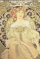 MUCHA, ALPHONSE, 1860-1939, REVERIE, FARBLITHOGRAPHIE AUF BüTTEN VON 1986, ED. MOURLOT, TROCKENSTEMPEL DER GALERIE ...