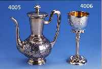 MOKKAKANNE, PETERSBURG UM 1910, 84ER SILBER, MEISTERMARKE UNGED., INNENVERGOLDET, ZISE- LIERT, H CA. 19.5 CM, PERLMUTTDäMMRINGE, SAMMELW., ...