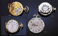 A.LANGE & SÖHNE HERRENTASCHENUHR SAVONETTE, REF.-NR. 87199, DEUTSCHLAND UM 1926, GG 585/ 000, PERF. EMAILBL. SIGN., ZEIGERSTELLRIEGEL INNEN 4 ...