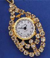 KONVOLUT: 2 GLASHÜTTE ANHäNGEUHREN, METALL M. STRAßBES. (1X GELB, 1X WEIß VERG.), UNGETR.LAGERW., EHEM. DDR PRODUKT. UM 1986, ALLE ...
