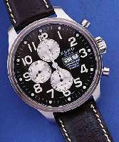 ZENO ARMBANDCHRONOGRAPH AUTOMATIK DELUXE, REF.-NR. 8557, SCHWEIZ 2000, LEDERB., ETUI, BED.-ANL., KONTRASTZIFFERBL., 30-MIN.- U. 12- ...