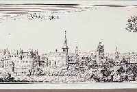 KONVOLUT VON 2 BLATT MIT KUPFERSTICHEN VON GöPPINGEN, 1.) KUPFERSTICH V. M. MERIAN, GA GöPPINGEN, 8,5 X 33 CM; 2.) KUPFERSTICH V. RIEGEL, ...