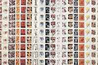 JANSSEN, HORST, 1929-1995 HAMBURG, DER FOLIANT, BRIEFMARKENBLOCK VON 162 MARKEN, FARBSERIGRAPHIE, STEMPELSIGNATUR, CA.40 X 57 CM