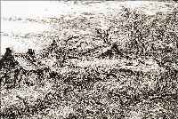 WEBER, A.PAUL, 1893 ARNSTADT-1980 SCHRETSTAKEN DAS VERLASSENE DORF, LITHOGRAPHIE, HAND- SIGNIERT, CA. 32 X 46 CM