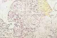 ALTKOLOR. KUPFERSTICHK., V. HOMANN, CA. 1630, TABULA FRISIAE ORIENTALIS OLIM URBONIS EMMIL DEINES... OSTFRIESLANDKARTE, LI. O. GA ...