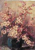 KIP, STEPHAN, GEB. 1914 GAROENTANG, STILLEBEN MIT KIRSCHBLüTEN, ÖL/LWD, RE. U. SIGN., CA. 60 X 50 CM, R.