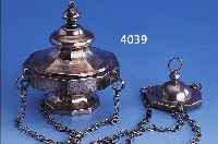 EWIGES LICHT, MOSKAU UM 1860, 84ER SILBER, 8-ECKIG, MEISTEMARKE UND BESCHAUMEISTER UNGE- DEUTET, L CA. 50 CM, SCHöNE, SCHWERE ARBEIT, ...