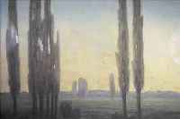 MANSKOPF, JOHANNES, GEB. 1864, PAPPELN AM FLUSSUFER, PASTELL AUF PAPIER, RE. U. SIGN., CA. 62 X 92 CM, U.GL., R., VER- SCHMUTZT, ...