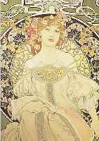MUCHA, ALPHONSE, 1860-1939, FARBLITHO, ED. HENRI DESCHAMPS 1986, GEDR. VON MOURLOT, BEZ.: H.C., RE. U. VON JIRI MUCHA HANDSIGN., CA. 51,5 X ...