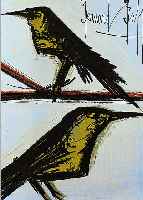 BUFFET, BERNARD, 1928-2000, ZWEI FARBLITHOGRAPHIEN: LE CLOWN AU FOND ROUGE UND LES DEUX OISEAUX, JE CA. 31 X 24 CM