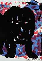 PENCK, A.R., GEB. 1939, DIE ENGEL, FARB- LITHOGRAPHIE, HANDSIGN. UND NUM. 87/100, CA. 26,5 X 25,5 CM