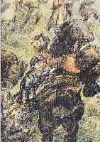 CORINTH, LOVIS, 1858-1925, DER KAMPF, FARBLITHOGRAPHIE, HANDSIGNIERT, CA. 23,5 X 18 CM