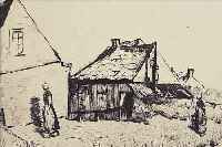 URY, LESSER, 1861-1931, VOR DEM DORF, RADIERUNG, LI. U. HANDSIGN., CA. 11,5 X 16 CM, PP, U.GL., R.