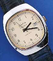 GLASHÜTTE SPEZICHRON HERRENARMBANDUHR, REF.-NR. 413411, DEUTSCHLAND UM 1980, METALL HART- VERCHR., EDELST.-BODEN GEDR., 22 ST., KAL. 11-27, ...