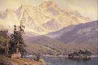 RETZLAFF, E.C.W., BERLIN, 1898-1976, HIER: WATZMANN-MASSIV, DURSCHEINENDE FEINE MALEREI, PASTELLARTIG AUFGETRAGEN, PART. ...