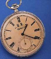ULYSSE NARDIN HERRENTASCHENUHR, REF.-NR. 357918, SCHWEIZ UM 1940, 900ER SILBER, VERS. BLATT, ART DECO, ZEIGER SEK., SCHARNIERCUV. M. ...