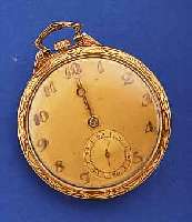 TÜRLER/BERN HERRENTASCHENUHR, SCHWEIZ UM 1925, GG 750/000, BLATT VERG., FL., NUTZSP., ZEIGER ERS., BRüCKENANKERW. VERN. M. STREIFEN-SCHL., ...