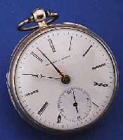 VACHERON A GENEVE SPINDELHERRENTASCHENUHR, REF.-NR. 34363, SCHWEIZ UM 1835, SILBER, EMAILBL. M. KL. SEK., FEIN HAARR., UNTER GLAS-R. L. ...