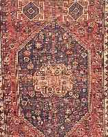 GASHGAI, PERSIEN, 145 X 104CM, EHZ 4 WOLLE AUF WOLLE, CA.80 JAHRE