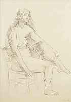 MARCKS, GERHARD, 1891-1981, DAS MODELL, BLEISTIFTZEICHNUNG, HANDSIGN. UND DAT. 1947, CA. 38,5 X 30, 5 CM, U. GL. U. R.
