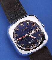 MOVADO HERRENARMBANDUHR KINGMATIC/SURF 360, REF.-NR. 2702B, SCHWEIZ UM 1969, EDELST., MINERALFLACHGL., BLATT FL., 28 ST., ZENTRAL- ROTOR ...