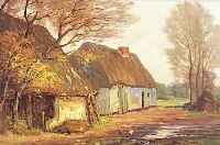 LASCH, HERMANN, DüSSELDORFER KüNSTLER, NACH-GEWIESEN ZWISCHEN 1890 UND 1930, SCHüLER DER DüSSELDORFER AKADEMIE, HIER: REETGEDECKTE ...