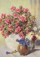 MAYR, KARL VIKTOR, *1882 WIEN - 1974, öSTERREICHISCHER STILLEBENMALER, ALPENBLUMEN IN VASE, ÖL/HOLZ, SIGN., U. BEZ. KITZBüHEL, 50 X 38 ...
