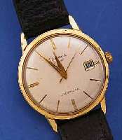 DUGENA HERRENARMBANDUHR SUPERAUTOMATIK, SCHWEIZ/DEUTSCHLAND UM 1962, METALL VERG., BER., EDELST.-BODEN GESCHR., WERK VERG., 25 ST., AUFZUG ...