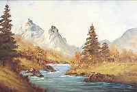 EISEL, H., KüNSTLER DER 30ER JAHRE, GEBIRGSLANDSCHAFT MIT BACHLAUF, ÖL/LWD, KLEINER RISS, CA. 52.5 X 62 CM 52,5 X 62 ...