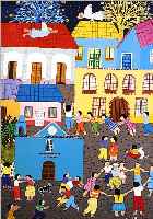 GONZALES DE VALLEIO, ANA ELVIRA, GEB. 1959 IN MEXICO CITY, TODO ES FELICIDAD, ÖL/LWD, RE. U. SIGN. UND DAT. 1994, CA. 60 X 40 CM, R., ...