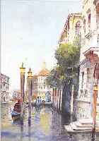 UNBEK. KüNSTLER D. 19./20. JH., PARTIE AUF DEM CANALE GRANDE IN VENEDIG, AQUARELL (L. FLECKIG), UNLESERL. SIGN., 27 X 21 CM, UNTER GLAS GER.