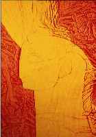 FUCHS, ERNST, PROF., GEB. 1930 WIEN, EINE SERIGRAPHIE "CHERUBSKOPF ROT-GELB", HANDSIGN. U. NUM. 107/200, 68 X 45 CM
