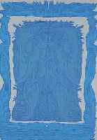 FUCHS, ERNST, PROF., GEB. 1930 WIEN, EINE FARBLITHOGRAPHIE IN BLAU "ORNAMENTE", HANDSIGN. U. BEZ. PROBEDRUCK, 25 X 17,5 CM