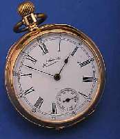 WALTHAM HERRENTASCHENUHR LEPINE, AMERIKA/ SCHWEIZ UM 1888, ROSE-G. 583/000, BODEN SYM. GUILL./BER., MONOGR.-SPIEGEL FREI, ORIG.- EMAILBL. ...