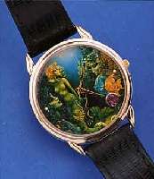 ALBERT BELASCO DESIGNERARMBANDUHR, ENGLAND 1996, LIMIT. EDITION, 3000 STüCK, LT. GRAV. AUF BODEN, LEDERB., ORIG.-ETUI, MINERALFLACH- GL., ...